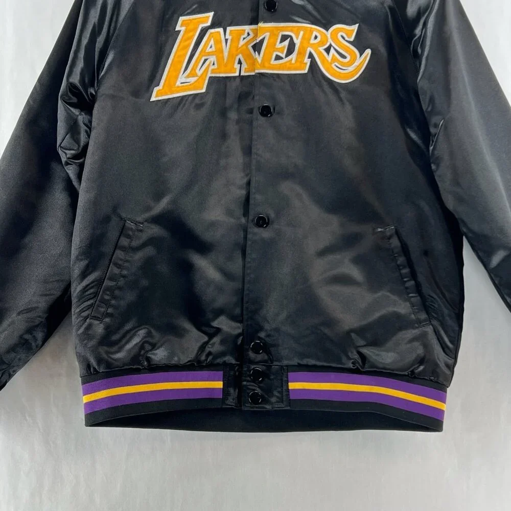 Mitchell & Ness Los Angeles Lakers Youth L 14/16 Varsity Jacket NBA Black/Purple - Picture 6 of 16